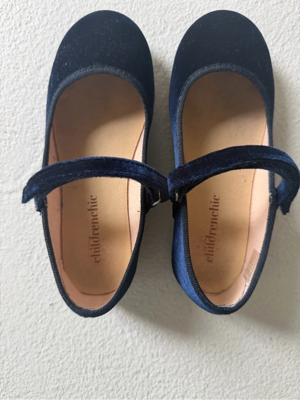 Girls' Classic Navy Velvet Mary Jane Shoes size EU 31 / US 13.5